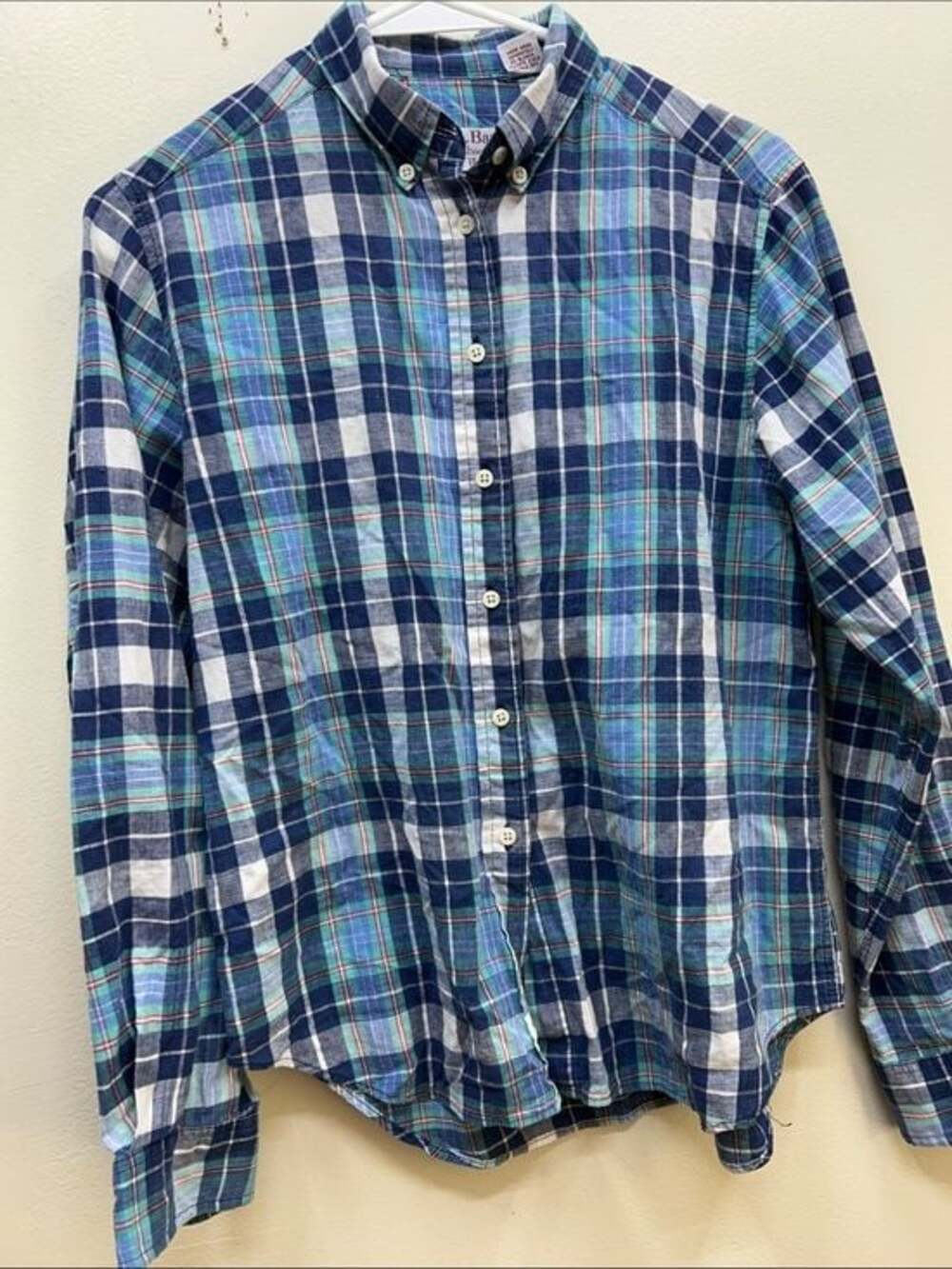 Vintage Women's Jos. A. Bank Plaid Lightweight Button-Down Shirt